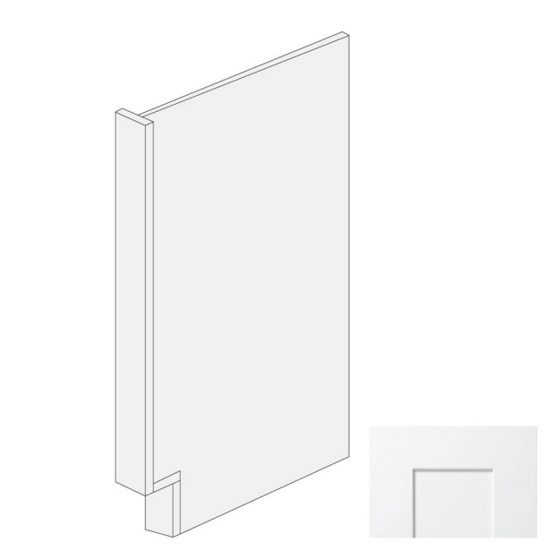 (image for) White Shaker 24" x 34.5" x 3" Base End Panel - WS-BEP3