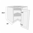 (image for) White Shaker 33" Easy Reach Base Cabinet - AMCWS-BER33