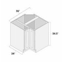 (image for) White Shaker 36" Easy Reach Base Cabinet - AMCWS-BER36