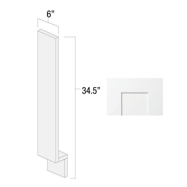 (image for) White Shaker 6" x 34.5" Base Filler - WS-BF6