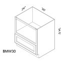 (image for) White Shaker 30" Microwave Base Cabinet - WSH-BMW30