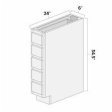 (image for) White Shaker 6" Spice Drawers Base Cabinet - AMCWS-BSD6