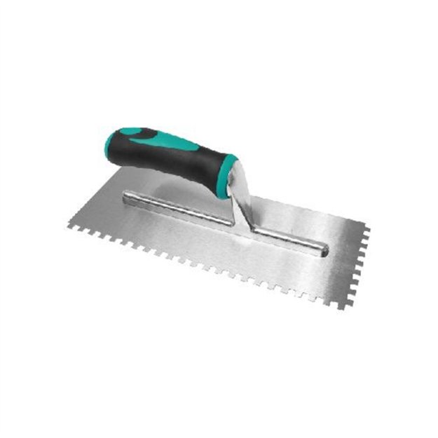 (image for) BIHUI PTCB12 Square Notch Trowel w/ Soft Grip - 1/2"