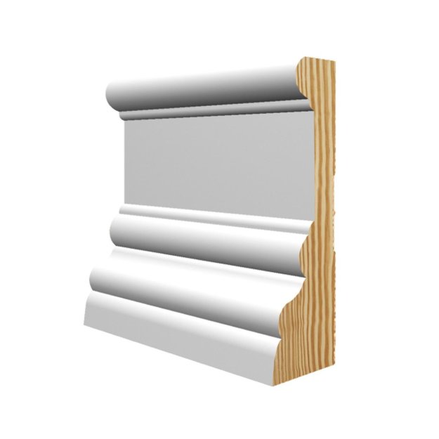 (image for) M-Trim Delta Howe 1-1/8" x 3-1/2" x 17' Primed Pine Casing - Victorian