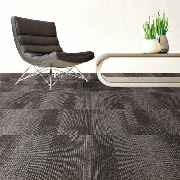 (image for) Next Floor Development 19.7" x 19.7" Solution-Dyed Twisted Polypropylene Carpet Tiles - Carbon NF811022