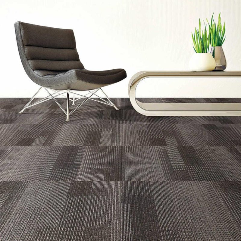 (image for) Next Floor Development 19.7" x 19.7" Solution-Dyed Twisted Polypropylene Carpet Tiles - Carbon NF811022