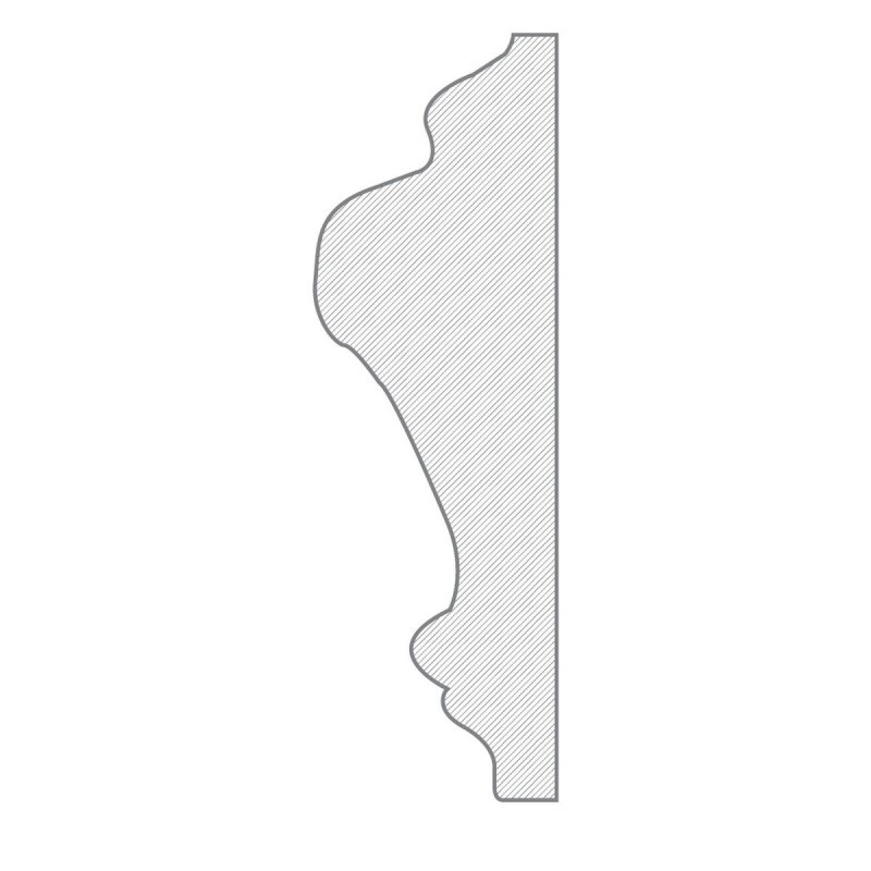 (image for) M-Trim 175 5/8" x 1-3/4" x 16' Primed MDF Chair Rail - Tuscan