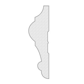 M-Trim 494 5/8" x 3-1/2" x 16' Primed MDF Chair Rail - Modern