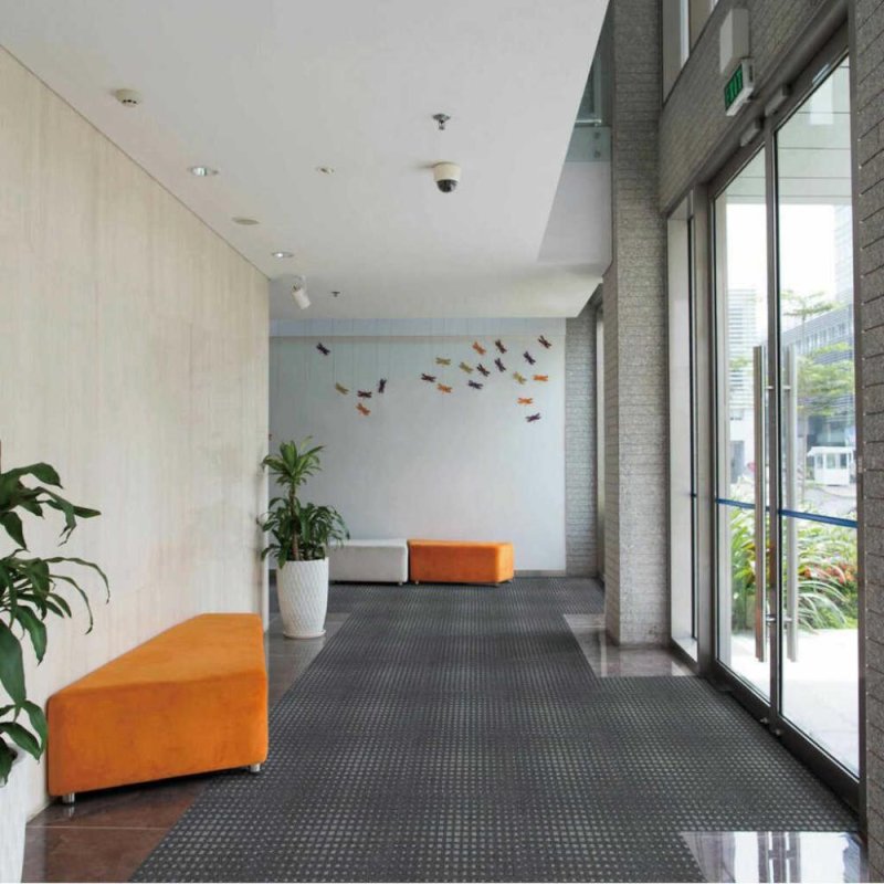 (image for) Next Floor Clean Step 19.7" x 19.7" Solution-Dyed Nylon Carpet Tiles - Charcoal NF896003