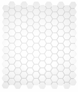 Chesapeake Mosaics 1" x 1" Hexagon Glazed Porcelain Mosaic Tile - Matte White