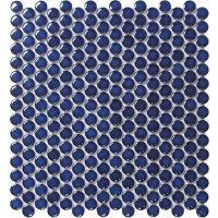Chesapeake Mosaics Penny Rounds Glazed Porcelain Mosaic Sheet Tile - Glossy Blue