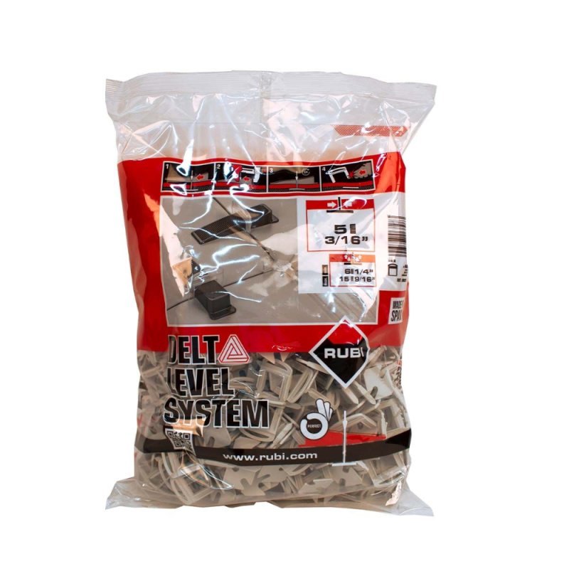 (image for) RUBI 06981 3/16" Delta Leveling Clips for 1/2" to 3/4" Tiles - 100 Pieces