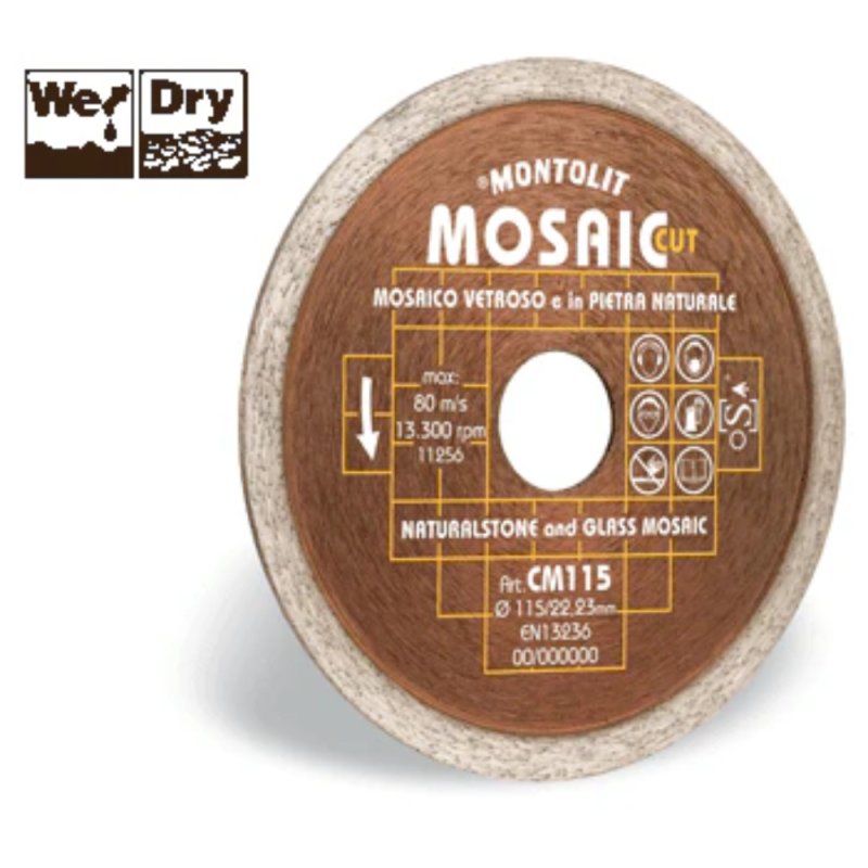 MONTOLIT CM115 4.5\" Silver Line Mosaic Continuous Rim Blade