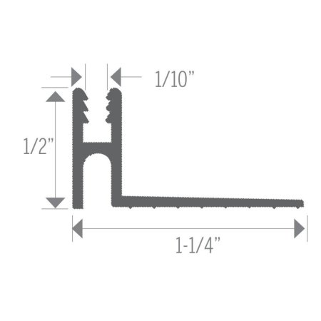 (image for) MD PRO Aluminum Cap Track Extra Height Pinless - 12Ft