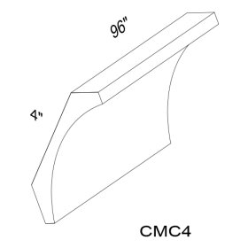 White Skaker 8' Crown Molding Cove - WSH-CMC4