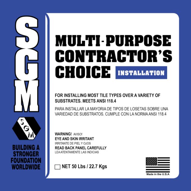 (image for) SGM CCMPG Contractors Choice Multi-Purpose Thin-Set Mortar 50 Lbs. - Gray