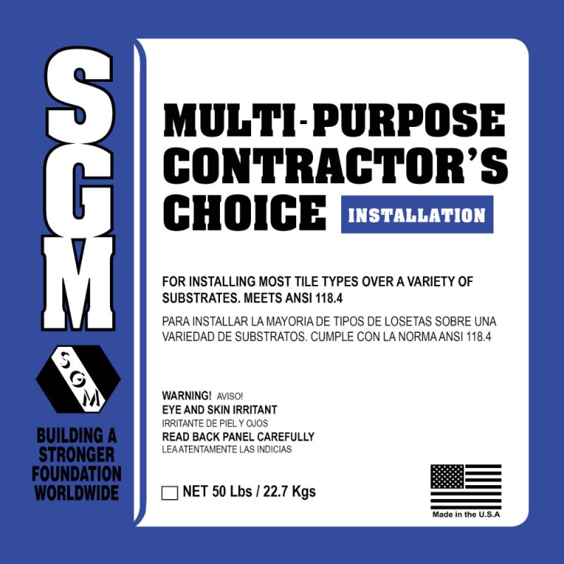 (image for) SGM CCMPW Contractors Choice Multi-Purpose Thin-Set Mortar 50 Lbs. - White