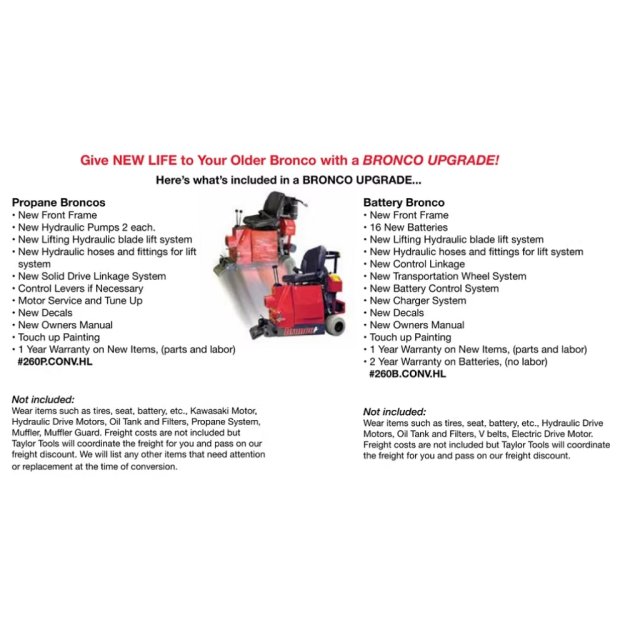 (image for) TAYLOR TOOLS 260P.CONV.HL Conversion Propane Bronco Upgrade