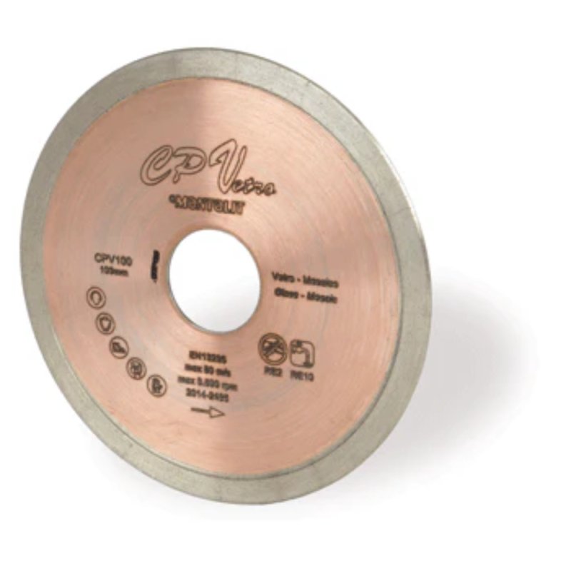 MONTOLIT CPV100 4\" Silver Line Glass Tile Continuous Rim Blade