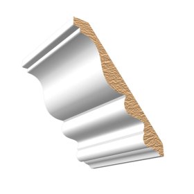 M-Trim 270 3/4" x 6-3/4" x 16' Primed MDF Crown Molding - Tuscan