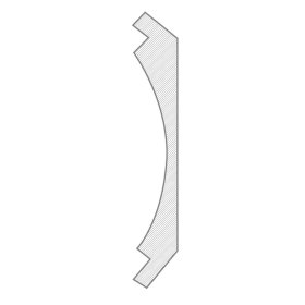 M-Trim 600 1" x 6-1/4" x 16' Primed MDF Crown Molding - Deco Square