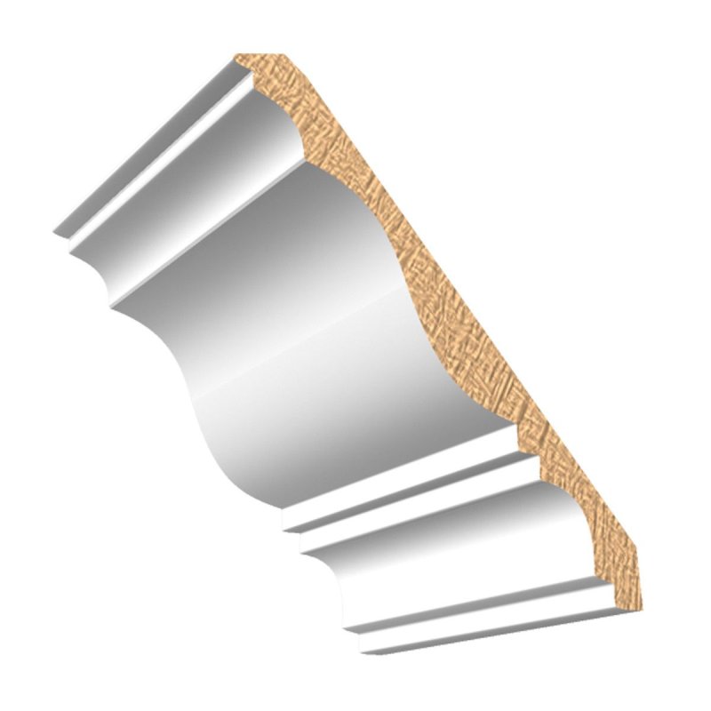 (image for) M-Trim 734 11/16\" x 7-3/4\" x 16\' Primed MDF Crown Molding - Traditional