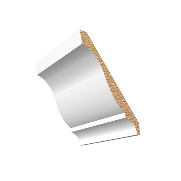 (image for) M-Trim 45 5/8" x 5-1/4" x 16' Primed Pine Small Cove Crown Molding - Colonial