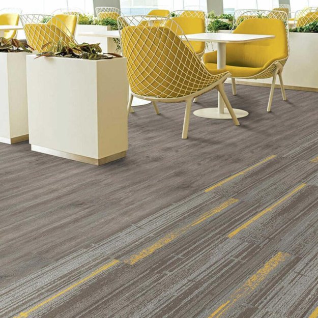 (image for) Next Floor Hightlight 19.7" x 39.4" Solution-Dyed Nylon Carpet Tiles - Daybreak Sunshine NF707103