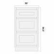 (image for) White Shaker 36" 3 Drawer Base Cabinet - AMCWS-DB36
