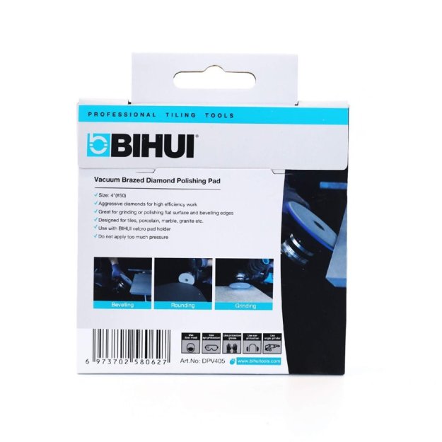 (image for) BIHUI DPV405 Vacuum Brazed Diamond Polishing Pad 50 Grit - 4"