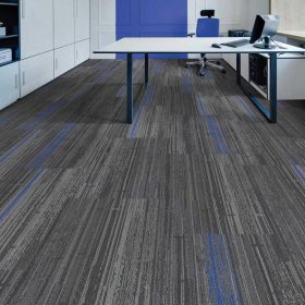 Next Floor Hightlight 19.7" x 39.4" Solution-Dyed Nylon Carpet Tiles - Dusk Cobalt NF707102
