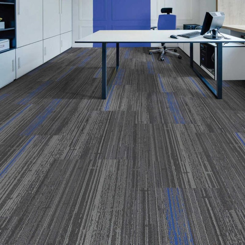 (image for) Next Floor Hightlight 19.7" x 39.4" Solution-Dyed Nylon Carpet Tiles - Dusk Cobalt NF707102