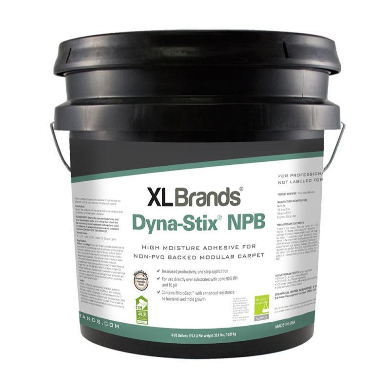 XL Brands Dyna-Stix NPB High Moisture Adhesive for Non-PVC Backed Modular Carpet - 4 Gal