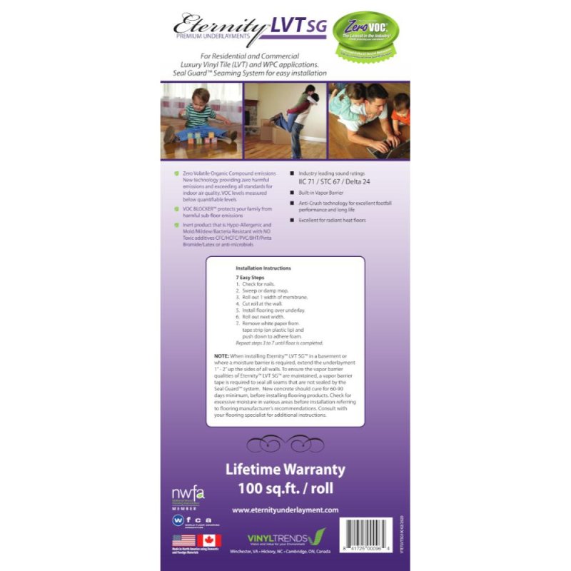 Vinyl Trends Eternity LVT SG Premium Underlayment - LVTSG100