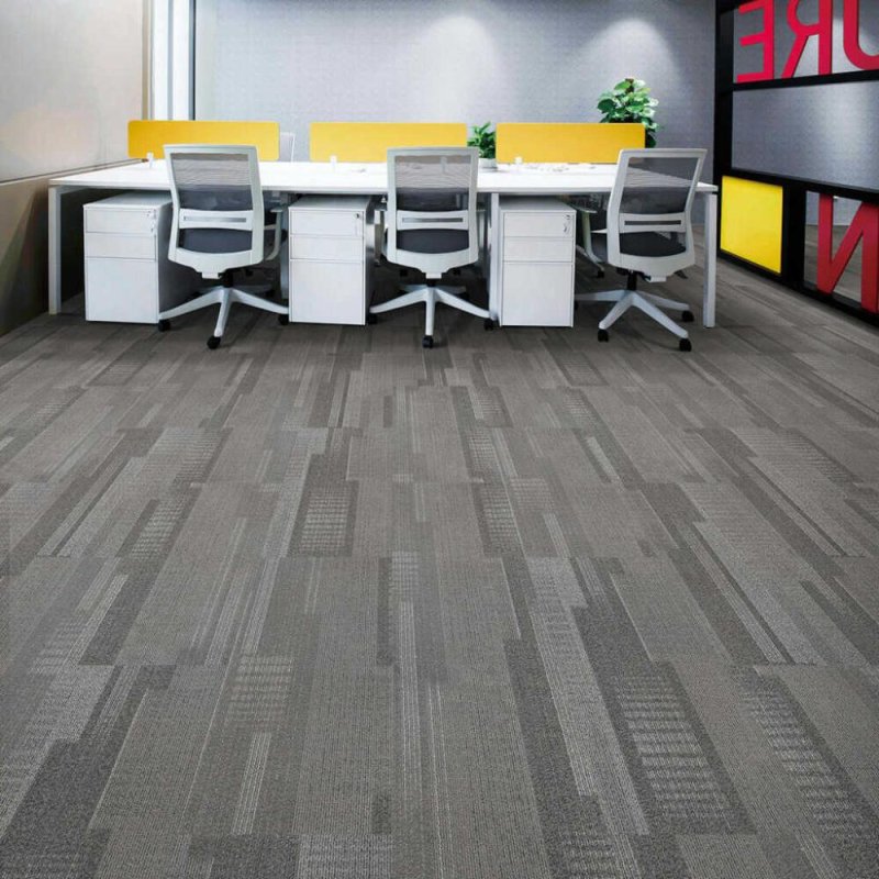 (image for) Next Floor Dedication 13" x 39" Solution-Dyed Twisted Polypropylene Carpet Tiles - Flannel NF712026