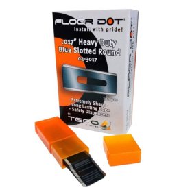 Floor Dot 04-3017 .017" HD Blue Slotted Round Blades (100 Pack) - T04-3017