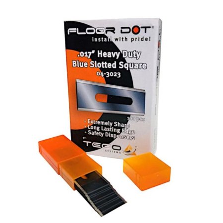 (image for) Floor Dot 04-3023 .017" HD Blue Slotted Square Blades (100 Pack) - 04-3023