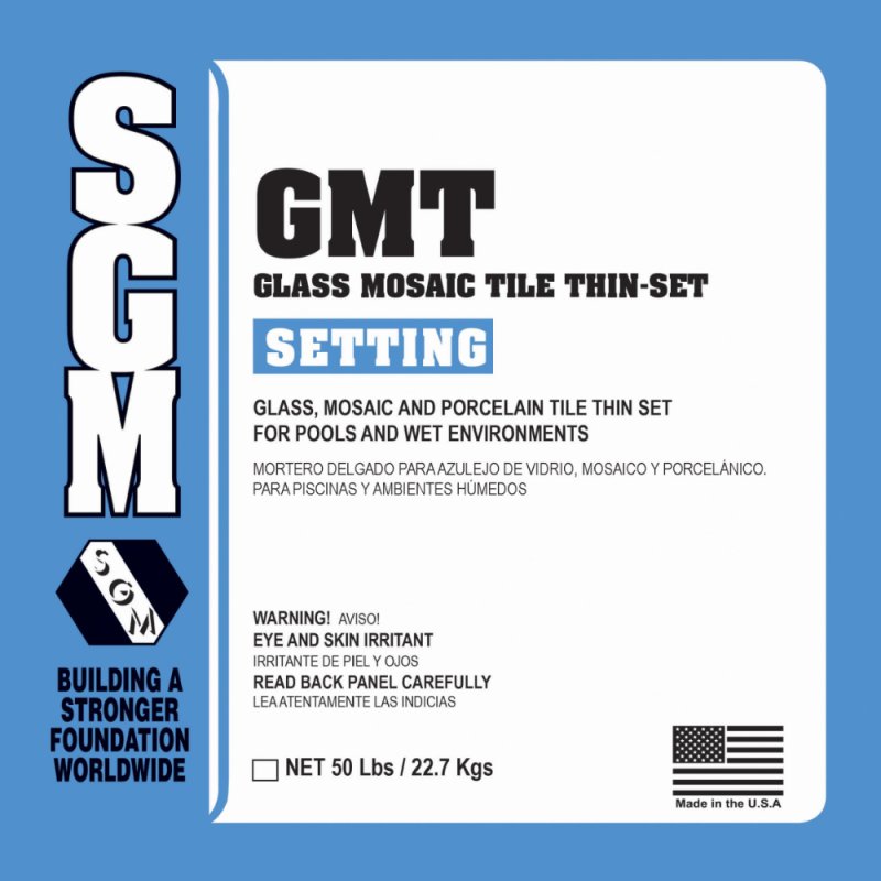 (image for) SGM GMT414 Glass Mosaic Tile Thin-Set Mortar 50 Lbs. - White