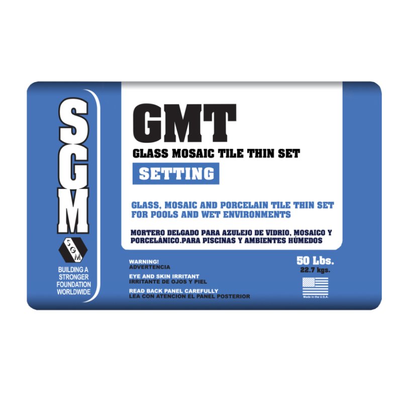 SGM GMT414 Glass Mosaic Tile Thin-Set Mortar 50 Lbs. - White