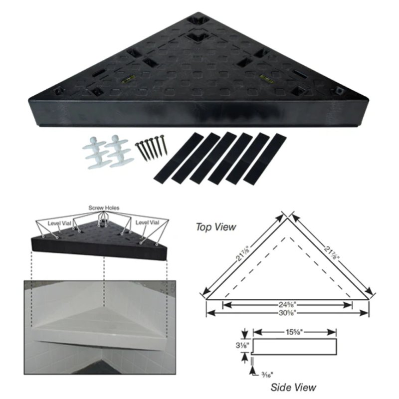 (image for) MARK E. INDUSTRIES GPSS-3024 Goof Proof Shower Seat