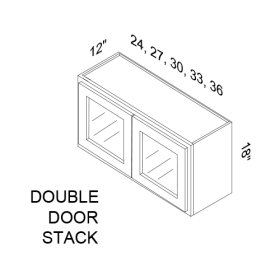 Harbor 24" x 18" Glass Door Stacker Wall Cabinet - HAR-GSW2418-1