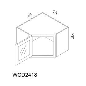 Harbor 24" x 24" X 24" Glass Door Stacker Diagonal Wall Cabinet - HAR-GSWCD242418-1