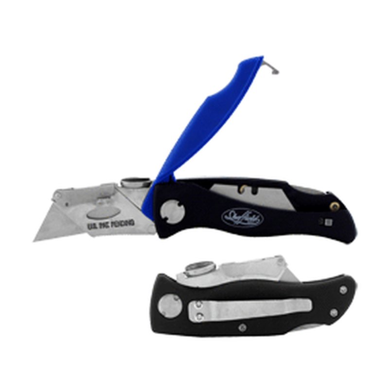 GUNDLACH 12119 Lock-Back Black Utility Knife w/ Blade Storage