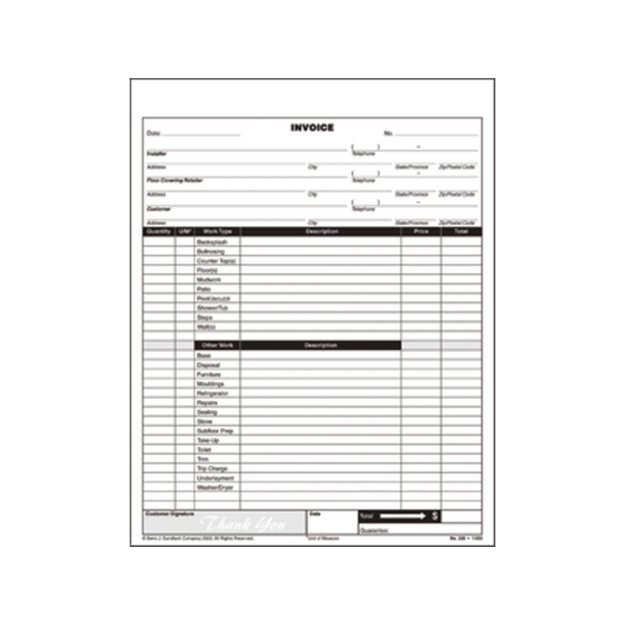 (image for) GUNDLACH 320 Pro Tile & Stone Invoice Book