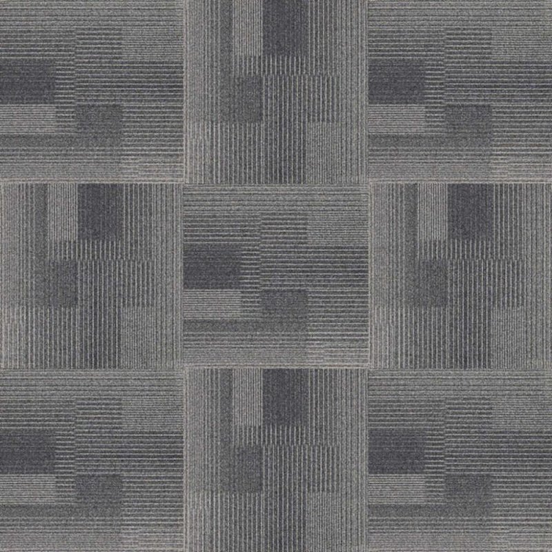 Next Floor Development 19.7\" x 19.7\" Solution-Dyed Twisted Polypropylene Carpet Tiles - Gunmetal NF811010
