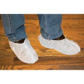VENOM STEEL VEN28200 White Fabric Shoe Covers One-Size Fits All - 12 Pairs