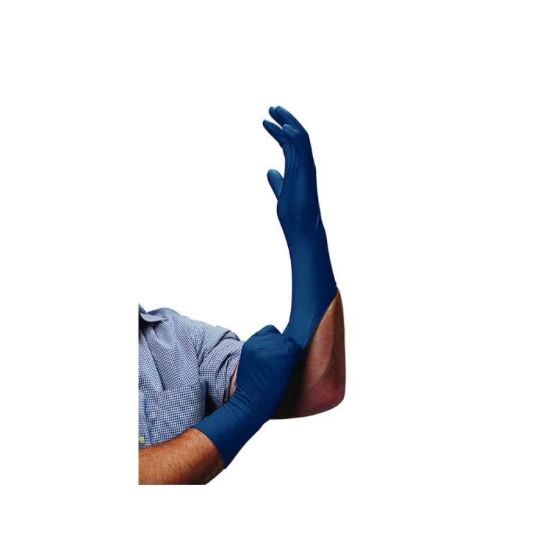 (image for) VENOM STEEL VEN6025 Blue Latex Extra Long Gloves - 30 Per Box