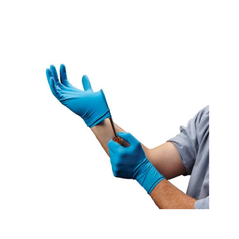 (image for) VENOM STEEL VEN6025 Blue Latex Extra Long Gloves - 30 Per Box