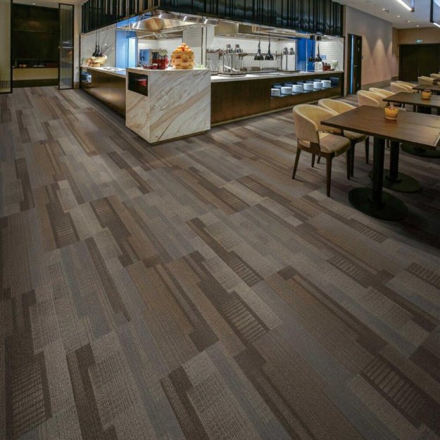 (image for) Next Floor Dedication 13" x 39" Solution-Dyed Twisted Polypropylene Carpet Tiles - Harvest NF712025