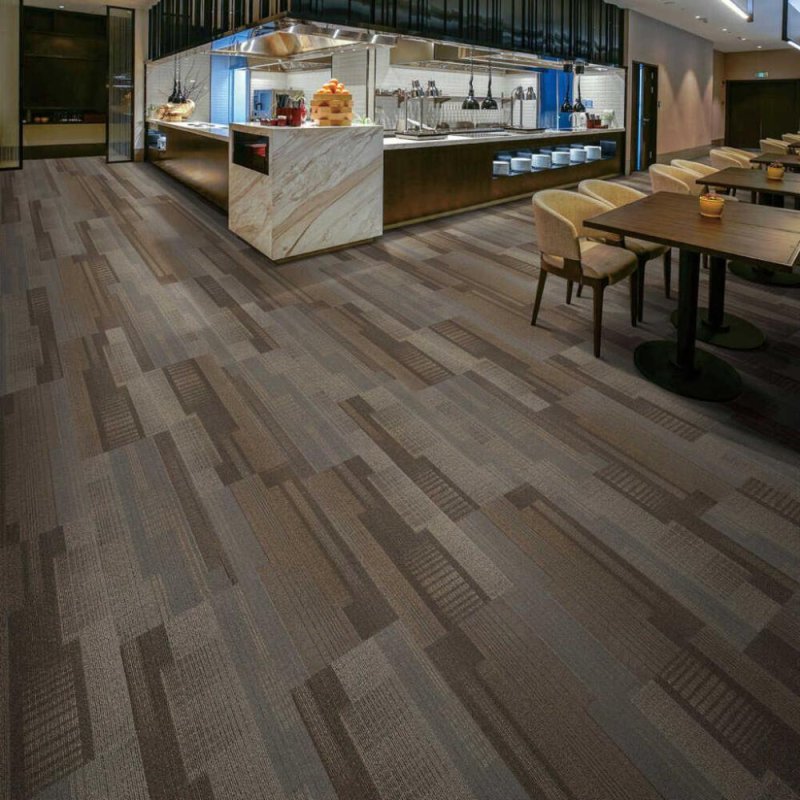 (image for) Next Floor Dedication 13" x 39" Solution-Dyed Twisted Polypropylene Carpet Tiles - Harvest NF712025